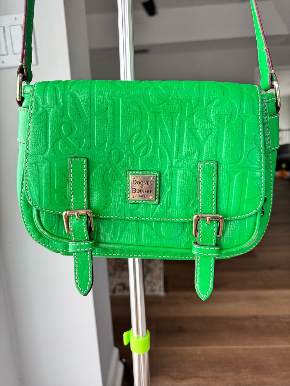 Dooney & Bourke Bright Green Embossed Crossbody Bag